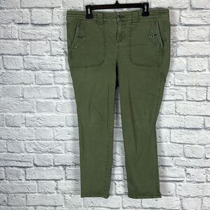 Torrid Women's 14 Pants Crop Aviator Skinny Stretch Twill Green Military